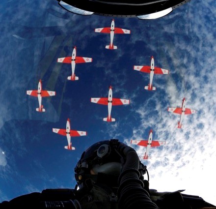 Swiss Air Force PC-7 Aerobatic Team, View From the Air